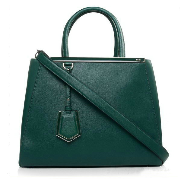 F2552M Fendi 2Jours cuoio originale Borsa F2552M Dark Green